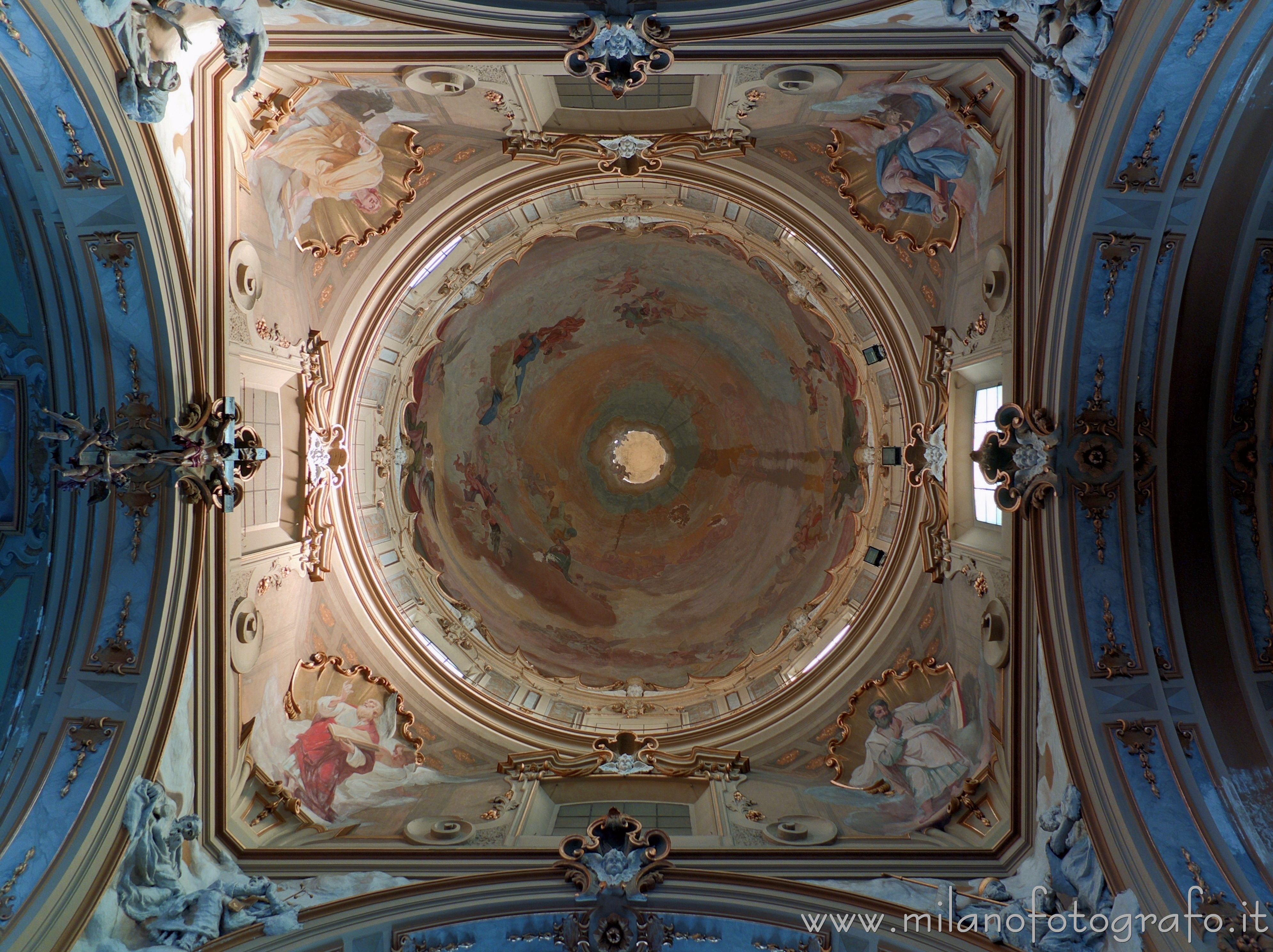 Desio (Milan, Italy) - Interior of the dome of the Basilica of the Saints Siro and Materno